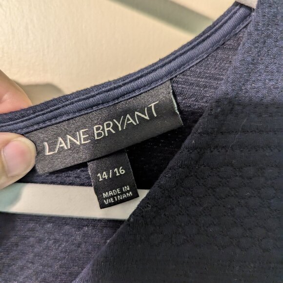 Lane Bryant Navy Blue Textured Dress with Pockets - Picture 6 of 9